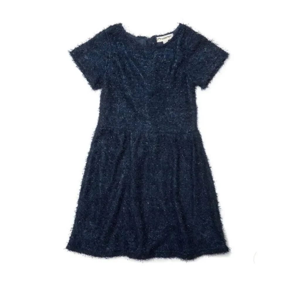 Appaman Girl's Kelsey Dress Navy Eyelash Knit Sparkly Textured Party Size 14